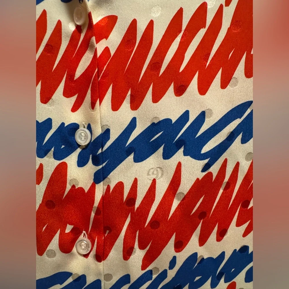 New Authentic Gucci GG Logo Silk Button Shirt and Bikini Top Size 40 / US M - Picture 7 of 13